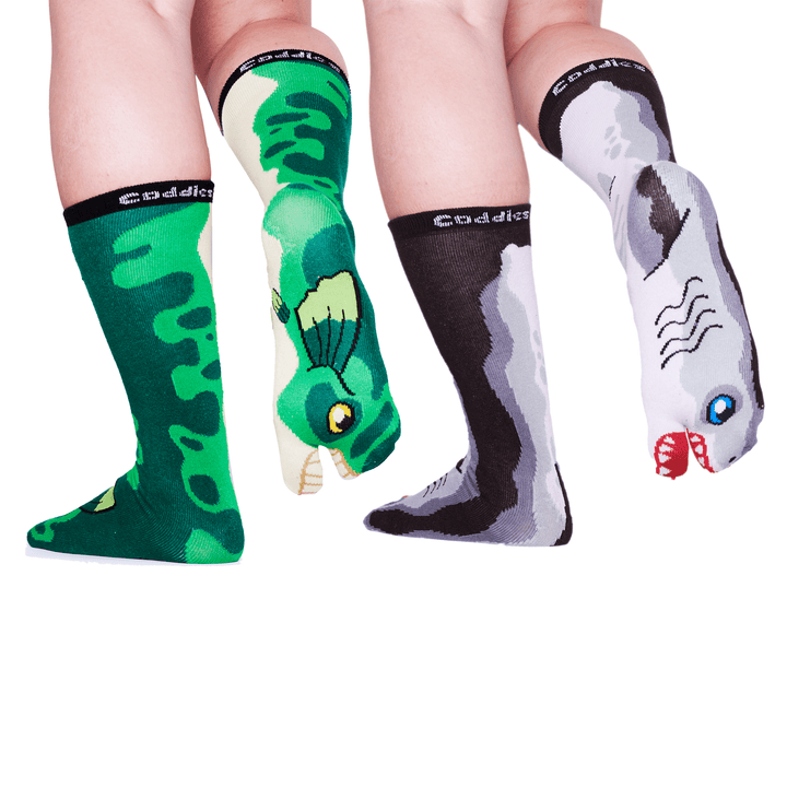 Coddies® Fish Two Toe Socks - Bass and Shark Design (2 PK) - Coddies