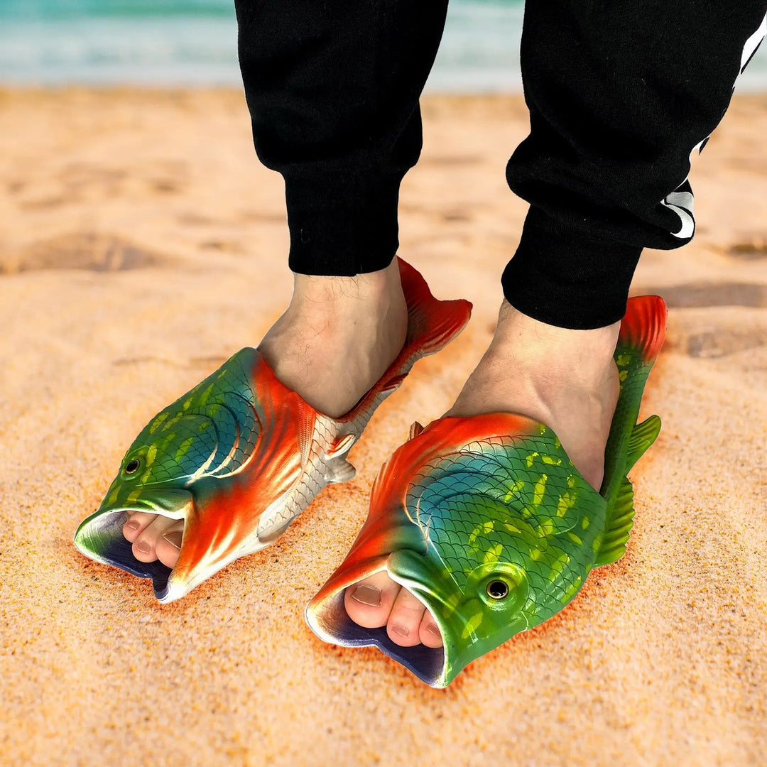 Red fish sandals hotsell