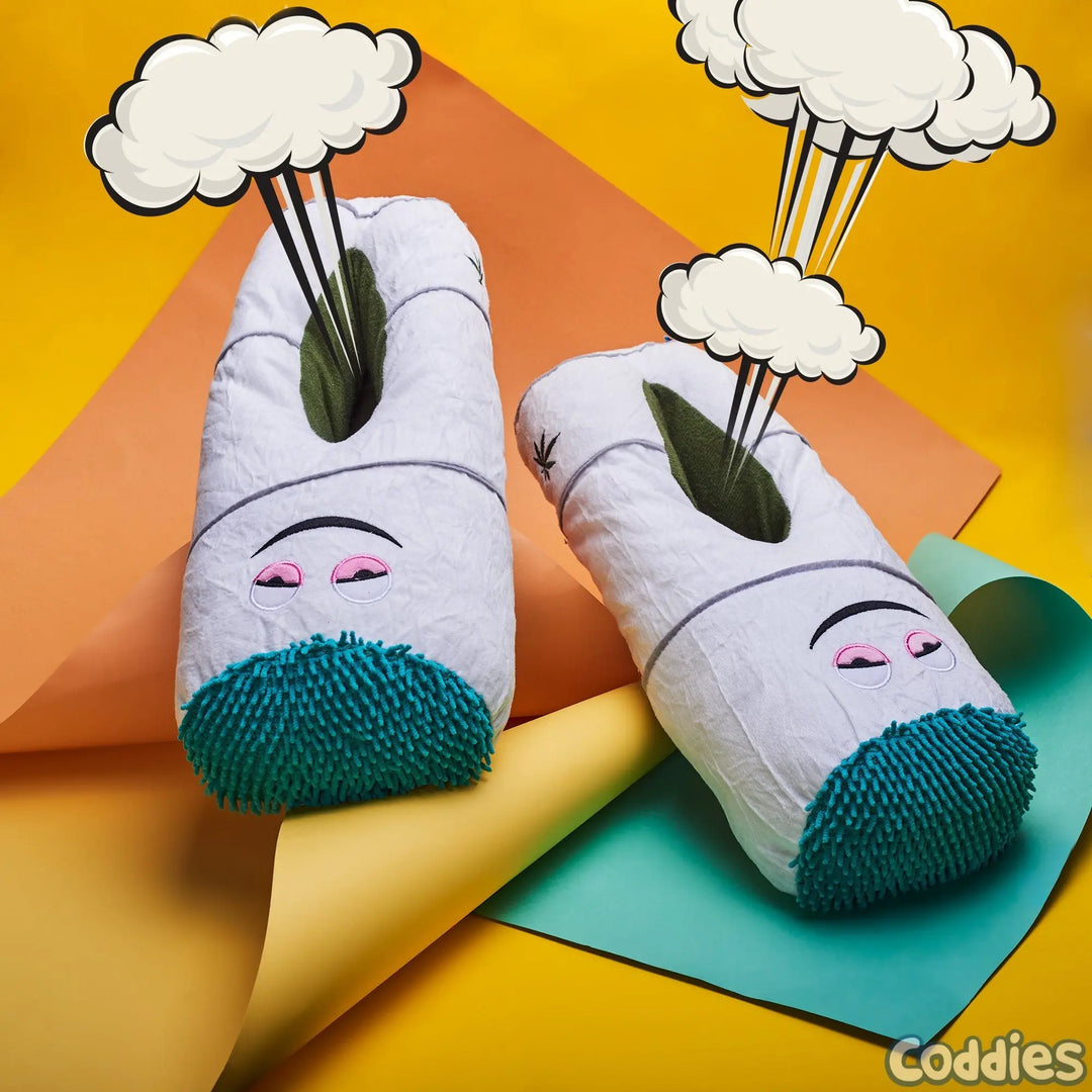 Coddies Spliff Slippers
Novelty Doobie Slippers, the perfect 420 Cannabis Gift