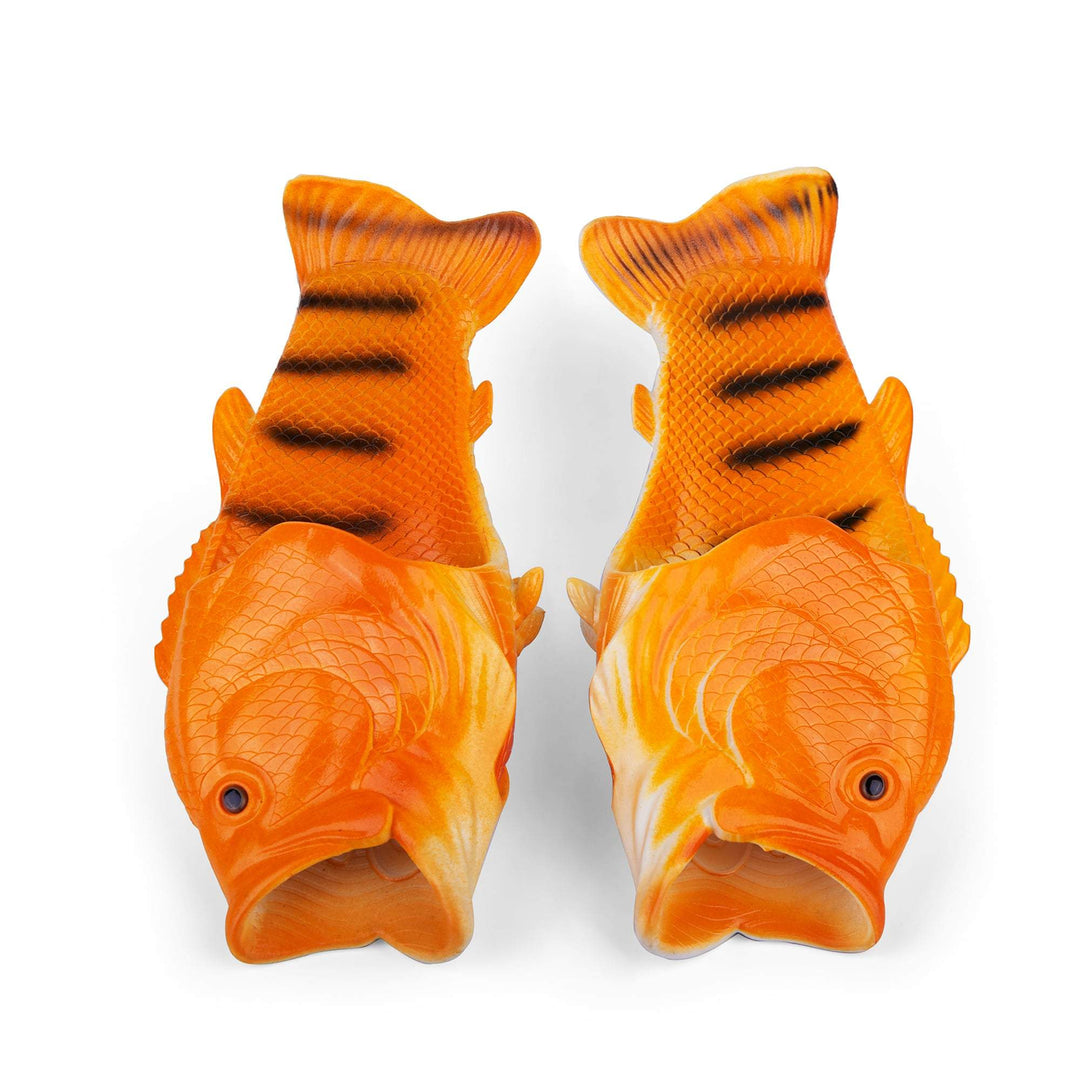 Coddies Orange Goldfish Flops, fish shoes, fish slippers, bass slippers, fish shoes, funny shoes, fishing gift, christmas gift, fish flop secret santa
