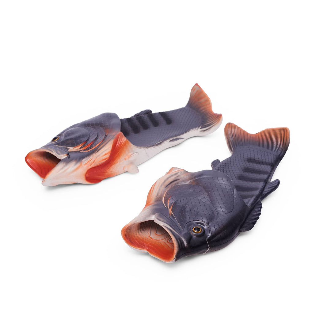 Coddies Black Sea Bass Flops, fish shoes, fish slippers, bass slippers, fish shoes, funny shoes, fishing gift, christmas gift, fish flop secret santa