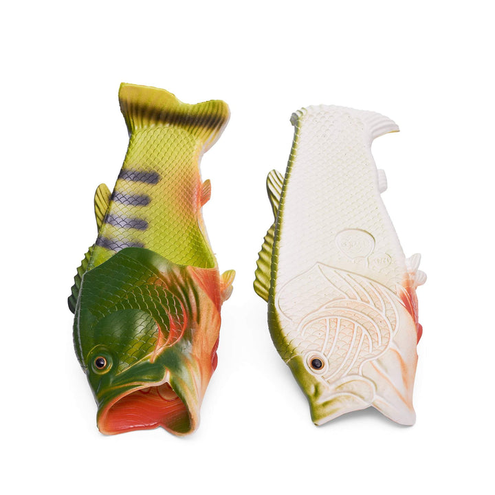 Coddies Green Bass Fish Flip Flops, fish shoes, fish slippers, bass slippers, fish shoes, funny shoes, fishing gift, christmas gift, fish flop secret santa