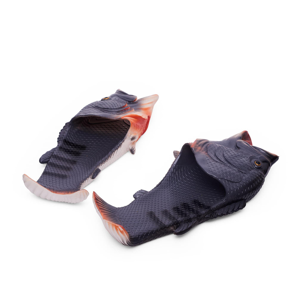 Coddies Black Sea Bass Flops, fish shoes, fish slippers, bass slippers, fish shoes, funny shoes, fishing gift, christmas gift, fish flop secret santa